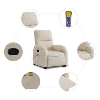 Sta-op-massagestoel verstelbaar microvezelstof beige 8