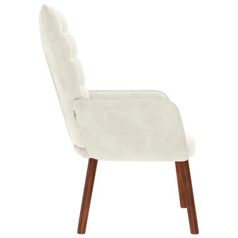 Relaxstoel fluweel cr&egrave;mekleurig 4