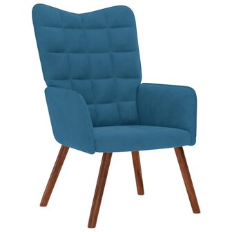 Relaxstoel fluweel blauw 1