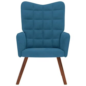 Relaxstoel fluweel blauw 3