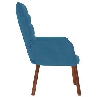 Relaxstoel fluweel blauw 4
