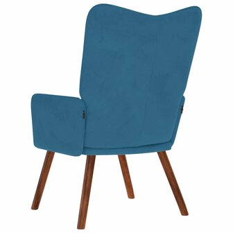 Relaxstoel fluweel blauw 5