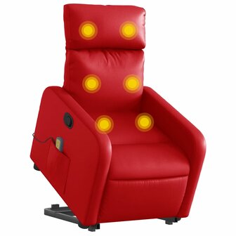 Sta-op-massagestoel verstelbaar kunstleer rood 3