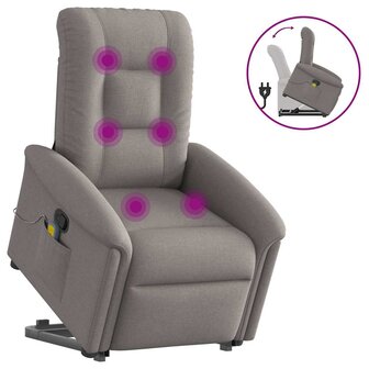 Sta-op-massagestoel verstelbaar stof taupe 1