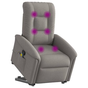 Sta-op-massagestoel verstelbaar stof taupe 2