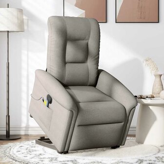 Sta-op-massagestoel verstelbaar stof taupe 3