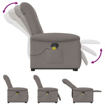 Sta-op-massagestoel verstelbaar stof taupe 7
