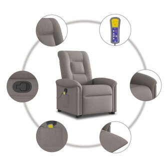 Sta-op-massagestoel verstelbaar stof taupe 9