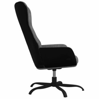 Relaxstoel met voetensteun stof lichtgrijs 4