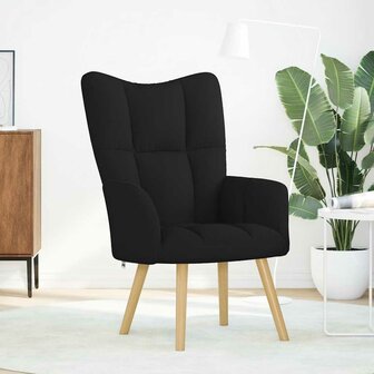 Relaxstoel stof zwart 2