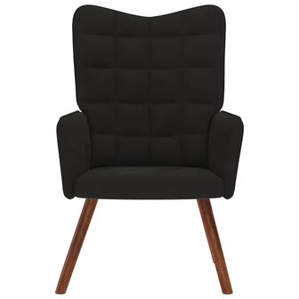 Relaxstoel fluweel zwart 3
