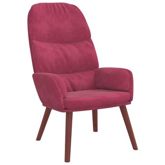 Relaxstoel fluweel wijnrood 2