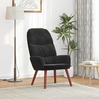 Relaxstoel fluweel zwart 1