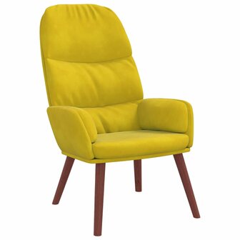 Relaxstoel fluweel geel 2