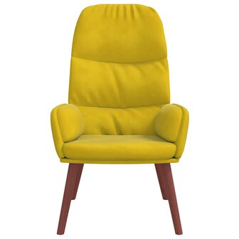 Relaxstoel fluweel geel 3