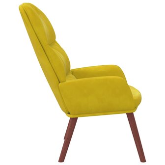 Relaxstoel fluweel geel 4