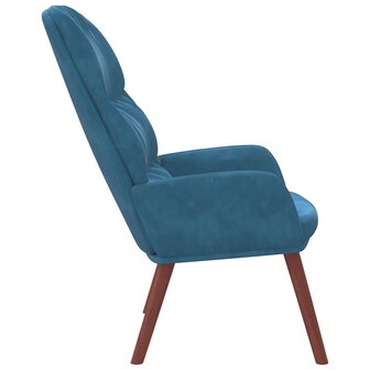 Relaxstoel fluweel blauw 4