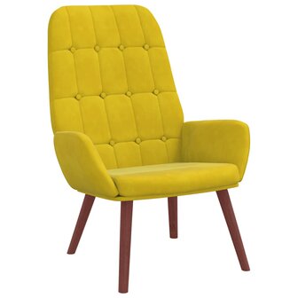 Relaxstoel fluweel geel 2