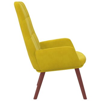 Relaxstoel fluweel geel 4