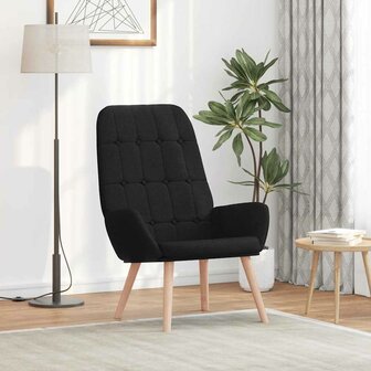 Relaxstoel stof zwart 1