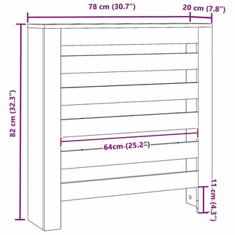 Radiatorafdekking Zwart Eiken 78 x 20 x 82 cm 9