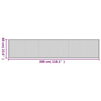Vloerkleed rechthoekig 60x300 cm bamboe donkerbruin 8