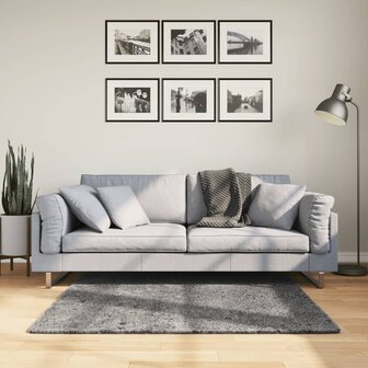 Vloerkleed HUARTE laagpolig zacht wasbaar 120x120 cm antraciet 1