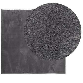 Vloerkleed HUARTE laagpolig zacht wasbaar 120x120 cm antraciet 3