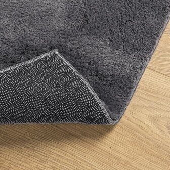 Vloerkleed HUARTE laagpolig zacht wasbaar 120x120 cm antraciet 5