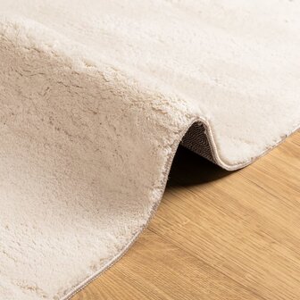 Vloerkleed HUARTE laagpolig zacht wasbaar 120x120 cm beige 6