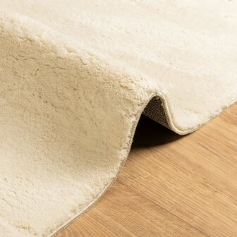 Vloerkleed HUARTE laagpolig zacht wasbaar 100x200 cm cr&egrave;me 6