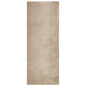 Vloerkleed HUARTE laagpolig zacht wasbaar 80x200 cm zandkleurig 2