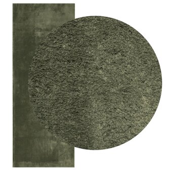Vloerkleed HUARTE laagpolig zacht wasbaar 80x200 cm bosgroen 3
