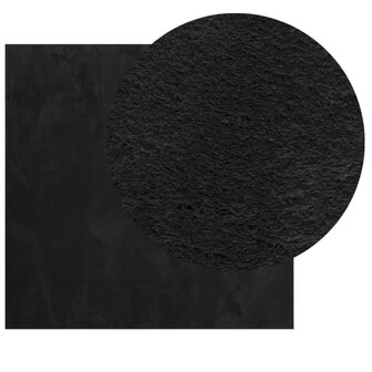 Vloerkleed HUARTE laagpolig zacht wasbaar 120x120 cm zwart 3