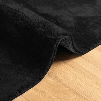 Vloerkleed HUARTE laagpolig zacht wasbaar 120x120 cm zwart 6