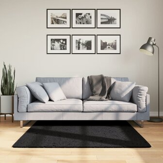 Vloerkleed OVIEDO laagpolig 120x120 cm zwart 1