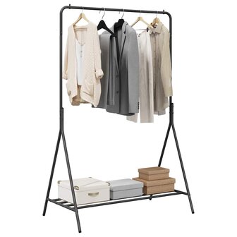 Kledingrek met plank met opslag Zwart 100 x 56 x 154 cm Staal 3
