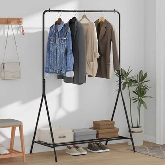 Kledingrek met plank met opslag Zwart 100 x 56 x 154 cm Staal 4