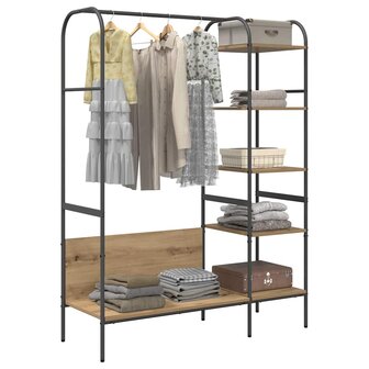 Kledingrek met plank Beige 120 x 44 x 160 cm Bewerkt hout 3