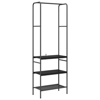 Kledingrek met planken met plank Zwart eiken 60 x 30 x 171 cm 2