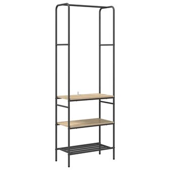 Kledingrek met planken met plank Sonoma eiken 60 x 30 x 171 cm 2