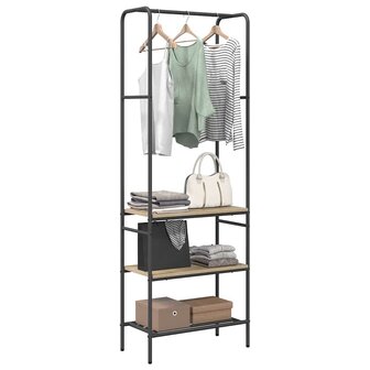 Kledingrek met planken met plank Sonoma eiken 60 x 30 x 171 cm 3