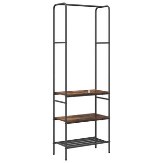 Kledingrek met planken met plank Gerookt eiken 60 x 30 x 171 cm 7