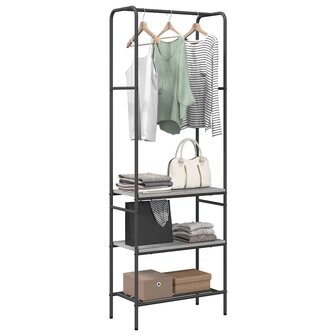 Kledingrek met planken met plank Grijs sonoma 60 x 30 x 171 cm 3