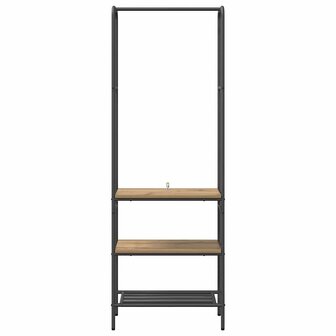 Kledingrek met planken artisanaal eikenkleurig 60 x 30 x 171 cm 5