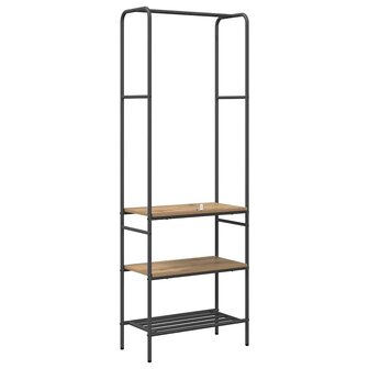 Kledingrek met planken artisanaal eikenkleurig 60 x 30 x 171 cm 7