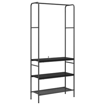 Kledingrek met planken Zwart eiken 77 x 30 x 171 cm 2