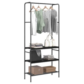 Kledingrek met planken Zwart eiken 77 x 30 x 171 cm 3