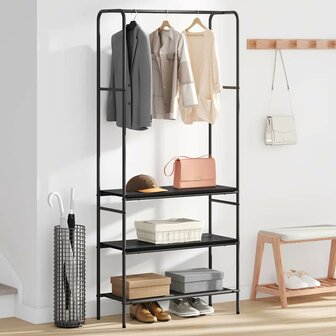 Kledingrek met planken Zwart eiken 77 x 30 x 171 cm 4