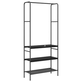 Kledingrek met planken Zwart eiken 77 x 30 x 171 cm 7